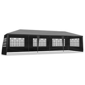 Black 10' X 30' Outdoor Wedding & Party <b>Tent</b> with 8 Removable Sidewalls Waterproof <b>Canopy</b> for Patio Weddings & Gatherings - Product Image 5
