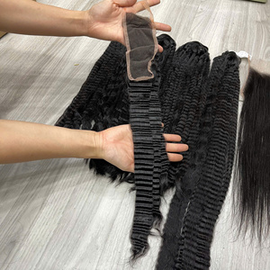 Extensions de cheveux humains bouclés et raides Steam Kinky 2026, très demandées, sans perte ni nœuds - Product Image 4