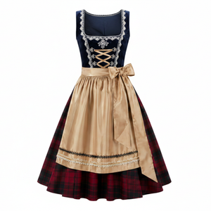 Vestido Bávaro de Terciopelo para Mujer, Estilo Oktoberfest, con Delantal, Diseño Tradicional Alemán, Fabricante Premium, Venta al Por Mayor - Product Image 1