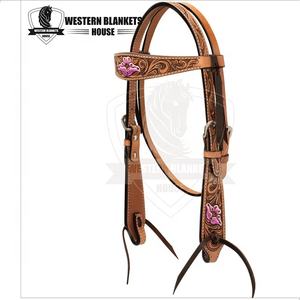 ชุดบังเหียนคลุมหน้าอกหนังวัวสำหรับขี่ม้า - Product Image 1