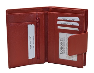 Luxurious Ladies Short <b>Wallet</b> Genuine Leather RFID Blocking Button <b>Trifold</b> Card Organizer Fashionable Travel Purse Women Girls - Product Image 2