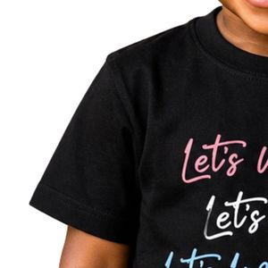 T-shirt graphique noir à manches courtes pour tout-petits, imprimé lettres colorées, col rond, décontracté, léger, mode quotidienne pour garçons - Product Image 2