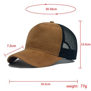 Suede 5 Panel Snapback Mesh <b>Hats</b> High Quality Distressed Wholesale Trucker Cap Custom logo Baseball Sports Caps - Product Image 3