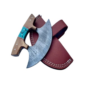 Cortador de Pizza de acero de Damasco personalizado, mango de madera cómodo, cuchillos de cocina giratorios únicos para fiestas de Pizza, cocina de acero al carbono - Product Image 1