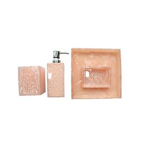 Regalos de Navidad: Juego de Baño de Resina con Diseño en Espiral de 4 Piezas para el Hogar, Dispensador de Jabón, Portacepillos de Dientes, Bandeja para Tocador a un Precio Accesible - Product Image 1