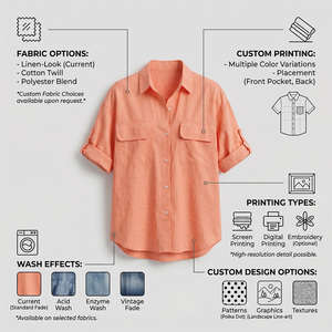 Nouveauté 2026 : Blouse brodée boutonnée pour femme grande taille, personnalisée, en coton, fibre de bambou et flanelle teinte en fil à carreaux, respirante pour le bureau - Product Image 6