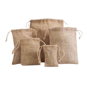 Bolsa de yute para uso doméstico, bolsa de almacenamiento con cordón ajustable, de calidad duradera, venta al por mayor - Product Image 1