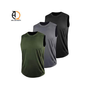 Débardeur de fitness sans manches pour hommes, séchage rapide, en soie glacée, pour la gym, vente en gros - Product Image 1