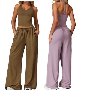 Conjunto de Yoga para Mujer, Sujetador Deportivo, Pantalones Holgados con Bolsillo, Ropa Deportiva para Gimnasio y Running, 2 Piezas, OEM ODM - Product Image 3
