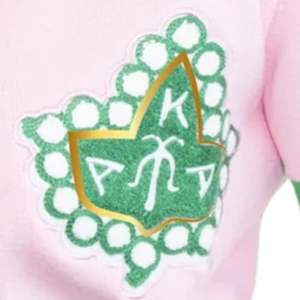 Chaqueta Bomber Tejida AKA Pink Pretty Girl para Mujer, Cárdigan con Letras Griegas, Prenda Casual de Punto Premium y Elegante - Product Image 4