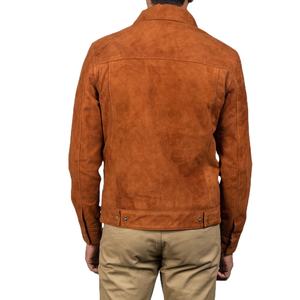 Veste en cuir marron pour homme, veste bomber en cuir marron, manches en cuir personnalisées, entièrement personnalisable - Product Image 3