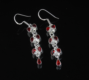 Natural Ruby Quartz <b>Dangle</b> <b>Earrings</b> 925 Sterling <b>Silver</b> Handmade Red Gemstone Jewelry Wholesale Elegant Drop <b>Earrings</b> for Women - Product Image 4