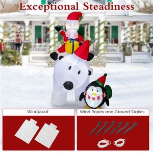 7 Feet Santa Claus Riding Bear Inflatable Decoration Outdoor Holiday Yard Decorations - Product Image 6