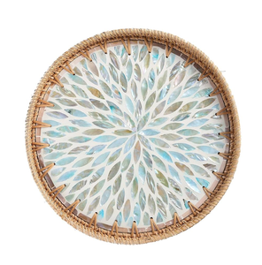 Plateau en nacre royale de qualité standard, fabriqué en Inde, plateau de rangement MOP, designs personnalisés, plateau décoratif poli pour le petit-déjeuner - Product Image 4