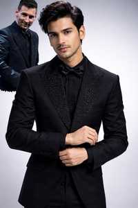 Nouvelle veste de smoking noire de luxe pour homme, blazer à revers perlé de luxe et veste de soirée de créateur faite à la main - Product Image 6
