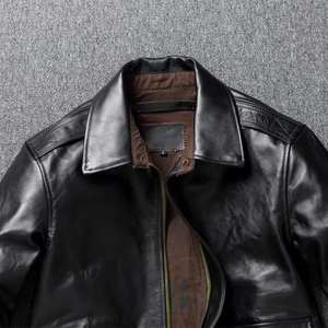 Chaqueta de Cuero para Motocicleta de Alta Calidad para Hombre, Cuello Alto, Estilo Urbano, Moda de Invierno para Exteriores, Talla Grande, Chaqueta de Cuero Vacuno - Product Image 4