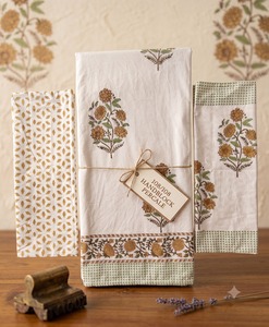 Parure de lit Dohar en pur coton imprimé à la main, motif floral, en percale, pour chambre à coucher et maison - Product Image 3