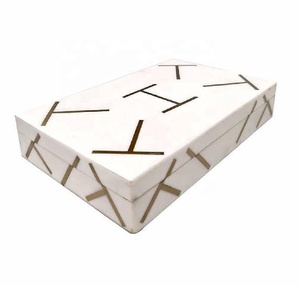 Caja de joyería cuadrada con incrustaciones de hueso, caja de almacenamiento multiusos, caja de recuerdo decorativa para accesorios de joyería - Product Image 2