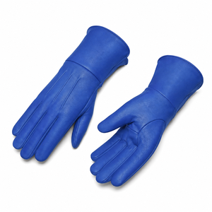 Genuine Blue Leather Medieval Gauntlet <b>Gloves</b> Long Cuff Knight <b>Gloves</b> <b>for</b> <b>Men</b> Premium Handmade Vintage Style Winter Touchscreen - Product Image 5