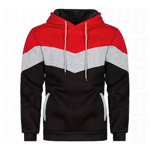 Mens Casual Pullover Hoodie Color Block Patchwork Sweatshirt Long Sleeve Fleece Hoodie with Pockets Comfortable Loose Fit 80 Per - Product Image 1