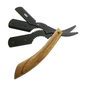 Lames de rasoir à bord simple UBI Ultimate, interchangeables, en acier à haute teneur en carbone, manche en bois, lame de rasoir non jetable - Product Image 2