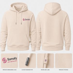 Sudadera con Capucha para Mujer Somofy Enterprises, 100% Algodón Tejido, Transpirable, Ecológica, con Logotipo Estampado en la Parte Delantera, Estilo Invernal - Product Image 2