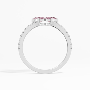 แหวนวงนิรันดร์คลาสสิกประดับมอสซาไนต์ทรงมาร์ควิสสีชมพูลายผีเสื้อ น้ำหนัก 0.74 กะรัต สำหรับผู้หญิง ชุบโรเดียม ตัวเรือนทอง 10K 14K 18K - Product Image 3