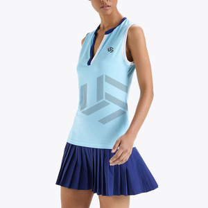 Uniforme Deportivo de Tenis sin Mangas con Estampado Frontal Personalizado al por Mayor, Shorts de Spandex/Poliéster para Mujer, Absorbentes de Humedad - Product Image 4