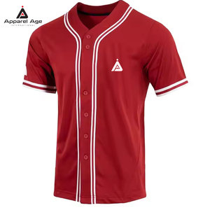 เสื้อเบสบอลแบบแห้งเร็ว น้ำหนักเบา ระบายอากาศได้ดี ผลิตจากโพลีเอสเตอร์ 100% พร้อมโลโก้สั่งทำพิเศษ ราคาถูก ขายส่งสำหรับทุกเพศ - Product Image 1