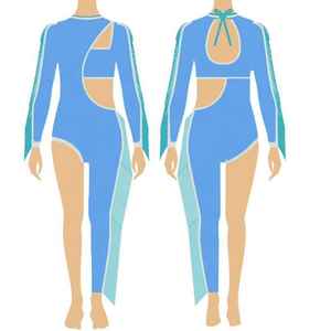 ชุดเสื้อกั๊กแขนยาวประดับเพชรหรูหราพร้อมกระโปรงจีบสำหรับทีมเต้นมืออาชีพ ชุดยูนิฟอร์มเชียร์ลีดเดอร์ประดับคริสตัล - Product Image 4