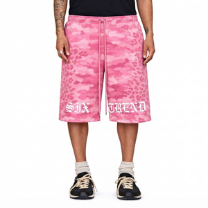 Shorts de sport décontractés pour hommes, design personnalisé OEM, couleur unie, style hip-hop, respirants, écologiques, séchage rapide, taille mi-haute, fermeture élastique - Product Image 1