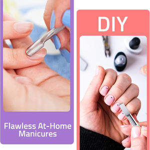 Empujadores de cutículas de alta calidad con bordes afilados de acero inoxidable con acabado espejo para uso en salones de belleza. - Product Image 4