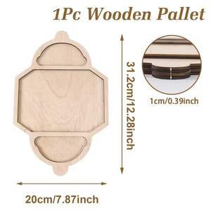 Bandeja Redonda Decorativa de Madera con Portavelas, Dispensador de Tarros Mason, Decoración Rústica para Servir Café en la Mesa - Product Image 5