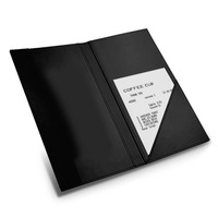 Présentateur de chèque de porte-billets de carte de crédit en cuir véritable avec logo de marque d'hôtel personnalisé