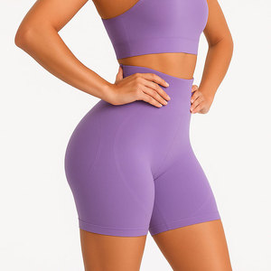 Hot Sale Women's High Waist Yoga Shorts Elastic Waist Workout Fitness Wear Compression Shorts for Workout - Product Image 4