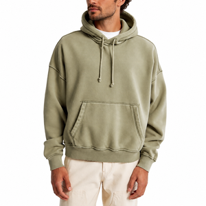 Sweat à capuche unisexe décontracté avec coutures apparentes, cordon de serrage noué, poche frontale et ourlet côtelé - Product Image 4