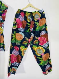 Vibrant Floral Cotton Night <b>Suit</b> | Women's Printed <b>Pajama</b> Set | Soft Handmade Loungewear - Product Image 3