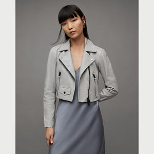 Chaquetas de Invierno de Cuero Vacuno Genuino para Mujer, Chaquetas Cortas de Cuero para Mujer, Sólidas, de Secado Rápido, Manga Larga, Resistentes al Viento y Ecológicas - Product Image 1