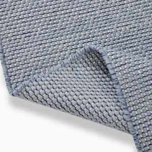 Handmade Cotton Durrie <b>Rug</b> Blue Handwoven Flatweave Low Pile <b>Thin</b> Modern Indian Dhurrie Carpet Living Room Bedroom Floor HARI - Product Image 1