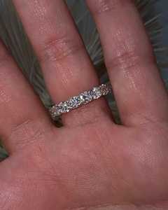 Diamond Full Eternity Wedding Band Prong Set Minimalist <b>Stacking</b> Bridal Proposal Band 14k 18k Solid Gold CVD HTHP Lab Wholesale - Product Image 3