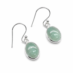 Boucles d'oreilles pendantes en argent 925 faites à la main pour femmes, forme ovale, pierre naturelle, prix de gros - Product Image 5