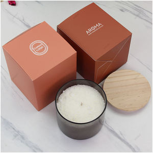 Borosilicate Glass <b>Candle</b> Jars Luxury Wooden Lid Decorative Containers 100% Organic Environment-Friendly Non-Toxic 60 Hours Burn - Product Image 2