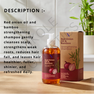Shampoo concentré nourrissant à l'huile d'oignon rouge et au bambou, anti-chute pour cheveux faibles et abîmés, OEM - Product Image 5