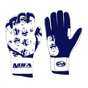 NOFA Industries Red Batting Gloves with Flame Pattern and Wrist Support <b>Hook</b> Loop Closure - Product Image 5