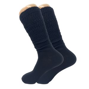 Calzini al ginocchio accartocciati in cotone leggero per donne in stile floscio Set di scarpe da 5 a 10 - Product Image 2