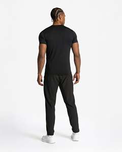 <b>Men's</b> <b>Black</b> <b>Slim</b> <b>Fit</b> Short Sleeve O-Neck Knitted T-<b>Shirt</b> Casual Solid Color Workout Top - Product Image 5