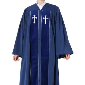 Estolas de sacerdote de tela de la mejor calidad con ropa de Iglesia bordada | Túnicas de coro de clero de estilo clásico personalizadas al por mayor