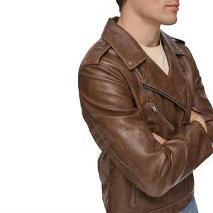 เสื้อแจ็คเก็ตหนังแท้สำหรับผู้ชาย คอตั้งแบบซิป ด้านหน้าระบายอากาศได้ กันน้ำ เสื้อโค้ทฤดูหนาวคุณภาพสูง มีหลายสี หลายขนาด - Product Image 6