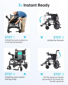 Fauteuil roulant électrique longue portée de 35 milles pour adultes, fauteuil roulant motorisé pliable avec 2 batteries amovibles de 12 Ah - Product Image 4