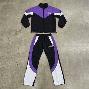 ชุดวอร์มไนลอนกันลมแบบมีโลโก้สั่งทำตามเทรนด์ปี 2026 ชุดออกกำลังกายแบบสองชิ้นน้ำหนักเบาสำหรับทุกเพศ พร้อมแถบข้าง - Product Image 5